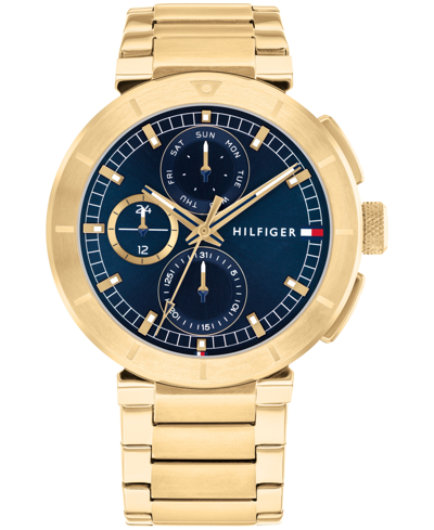 Shop Tommy Hilfiger Men's Multifunction Gold-tone Stainless Steel Watch 44mm