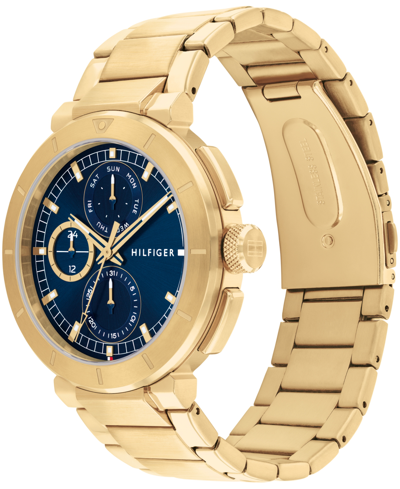 Shop Tommy Hilfiger Men's Multifunction Gold-tone Stainless Steel Watch 44mm