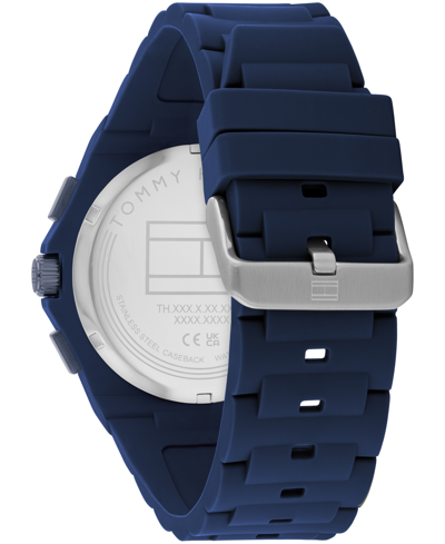 Shop Tommy Hilfiger Men's Multifunction Blue Silicone Watch 44mm