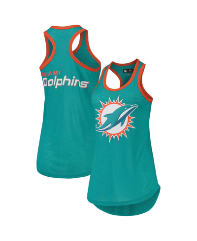 Shop G-iii 4her By Carl Banks Women's  Aqua Miami Dolphins Tater Tank Top