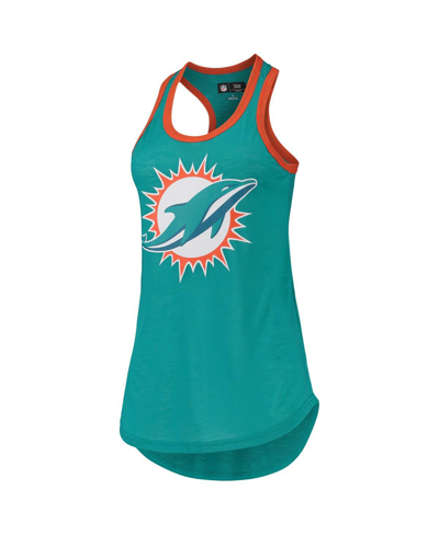 Shop G-iii 4her By Carl Banks Women's  Aqua Miami Dolphins Tater Tank Top