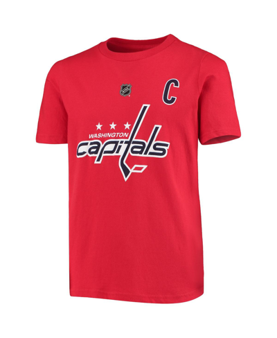 Outerstuff Youth Alexander Ovechkin Red Washington Capitals Player Name And Number T-shirt In Red