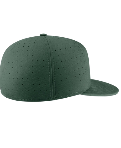 Shop Nike Men's  Green Michigan State Spartans Aero True Baseball Performance Fitted Hat
