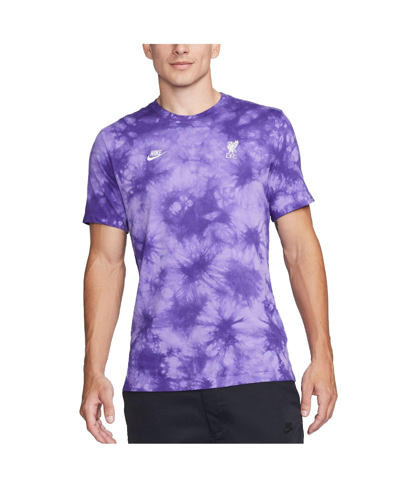 Shop Nike Men's  Purple Liverpool Club Essential T-shirt