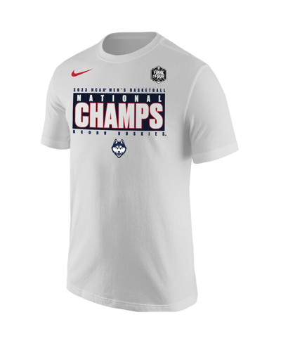 Shop Nike White Uconn Huskies 2023 Ncaa Men's Basketball National Champions Pebble T-shirt