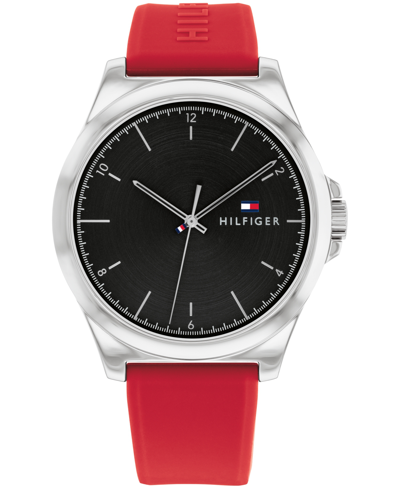 Shop Tommy Hilfiger Men's Quartz Red Silicone Watch 42mm