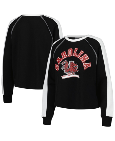 Gameday Couture Women's  Black South Carolina Gamecocks Blindside Raglanâ Cropped Pullover Sweatshirt In Black