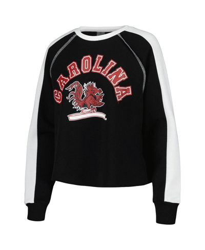 Gameday Couture Women's  Black South Carolina Gamecocks Blindside Raglanâ Cropped Pullover Sweatshirt In Black