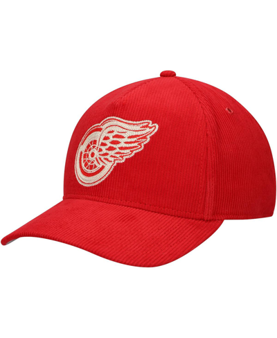 American Needle Red Detroit Red Wings Corduroy Chain Stitch Adjustable Hat In Red