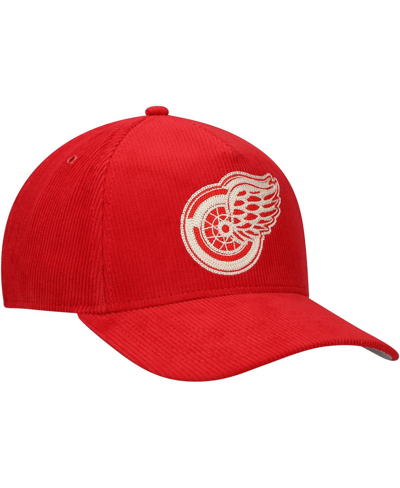 American Needle Red Detroit Red Wings Corduroy Chain Stitch Adjustable Hat In Red
