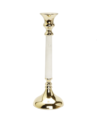 Shop Classic Touch Taper Candle Holder With Marble Stem, 13" H In Gold
