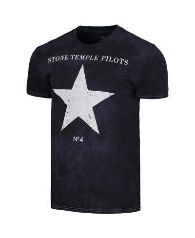 Shop Global Merch Men's Black Distressed Stone Temple Pilots No. 4 T-shirt