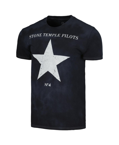 Global Merch Men's Black Distressed Stone Temple Pilots No. 4 T-shirt In Black