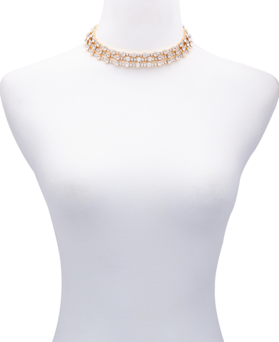 Shop Guess Gold-tone Crystal Layered Coil Collar Necklace, 14-1/2" + 2" Extender