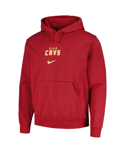 Shop Nike Men's  Wine Cleveland Cavaliers 2023/24 City Edition Essential Club Pullover Hoodie