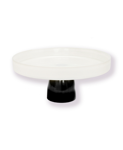 Shop Classic Touch Glass Cake Plate On Black Stem, 9.5" D In White