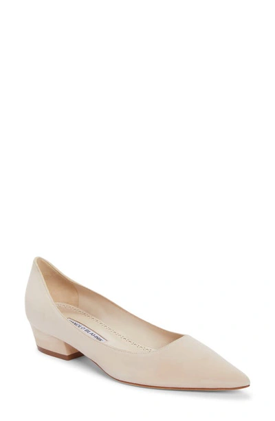 Shop Manolo Blahnik Lista Pointed Toe Pump In Cream