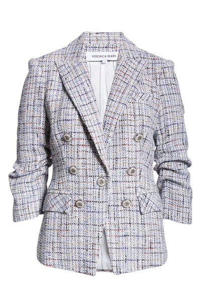 Shop Veronica Beard Ryland Tweed Dickey Jacket In Blue Multi