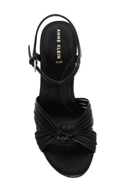 Shop Anne Klein Renatta Block Heel Sandal In Black Smooth