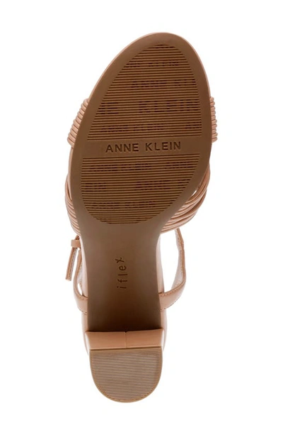 Shop Anne Klein Renatta Block Heel Sandal In Beige Smooth