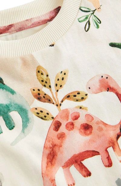 Next Kids' Dinosaur Print Cotton T-shirt In Natural