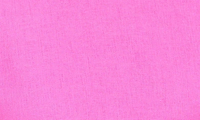 Shop Dkny Sportswear Puff Sleeve Linen Blend Top In Shocking Pink