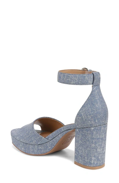 Shop Naturalizer Pearlyn Ankle Strap Platform Sandal In Clear Sky Blue Suede