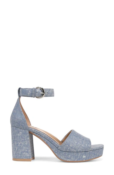 Naturalizer Pearlyn Ankle Strap Platform Sandal In Clear Sky Blue Suede