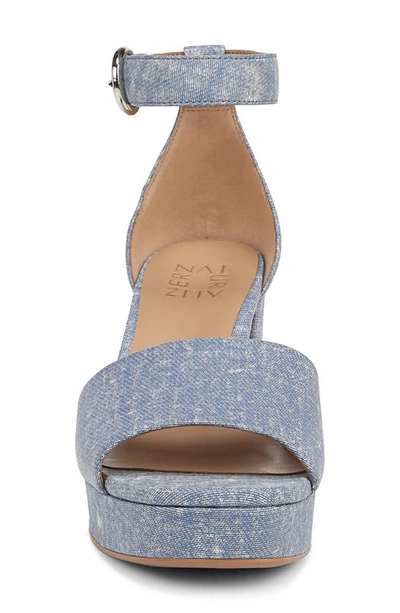 Naturalizer Pearlyn Ankle Strap Platform Sandal In Clear Sky Blue Suede