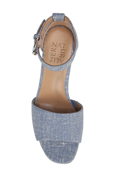 Shop Naturalizer Pearlyn Ankle Strap Platform Sandal In Clear Sky Blue Suede