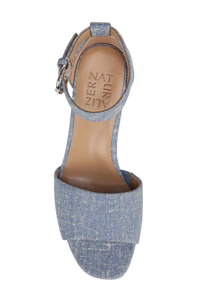 Naturalizer Pearlyn Ankle Strap Platform Sandal In Clear Sky Blue Suede