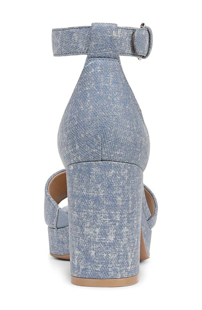 Naturalizer Pearlyn Ankle Strap Platform Sandal In Clear Sky Blue Suede
