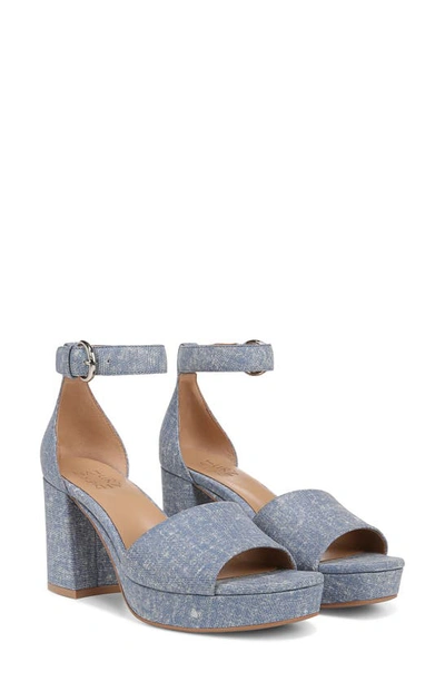 Shop Naturalizer Pearlyn Ankle Strap Platform Sandal In Clear Sky Blue Suede