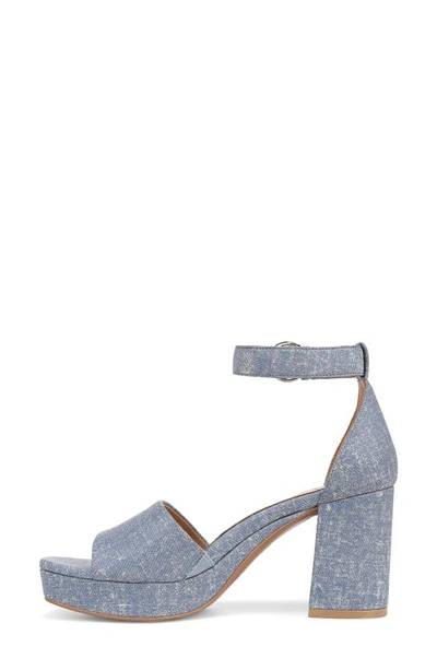 Naturalizer Pearlyn Ankle Strap Platform Sandal In Clear Sky Blue Suede