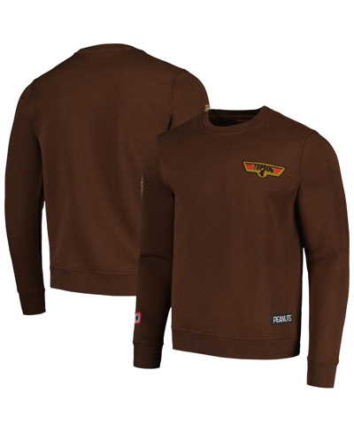 Freeze Max Men's And Women's  Brown Peanuts Snoopy Top Dog Pullover Sweatshirt In Brown