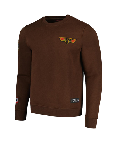Freeze Max Men's And Women's  Brown Peanuts Snoopy Top Dog Pullover Sweatshirt In Brown
