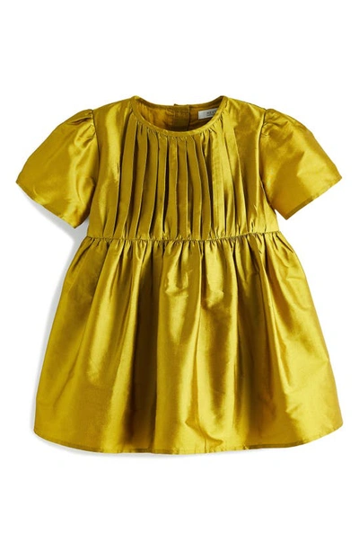 Shop Next Kids' Puff Sleeve Taffeta Party Dress In Olive