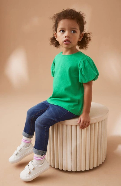 Shop Next Kids' Puff Sleeve Cotton T-shirt In Green