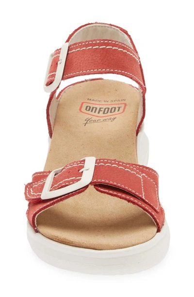On Foot 80217 Orleans Wedge Sandal In Red