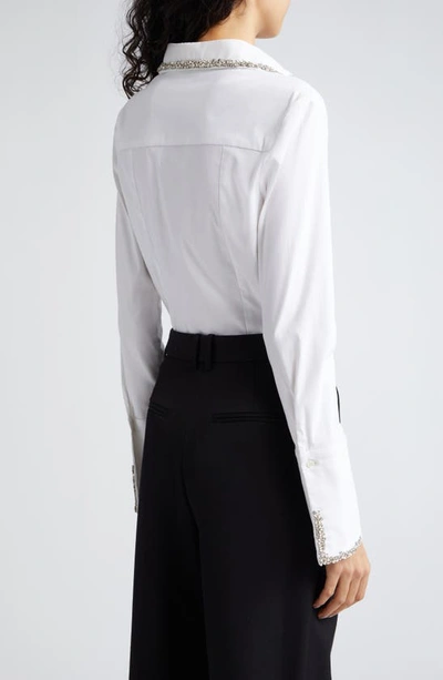 Shop Twp Bessette Crystal Accent Button-up Shirt In White