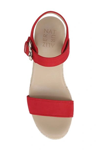 Shop Naturalizer Stella Platform Wedge Sandal In Crantini Red Nubuck
