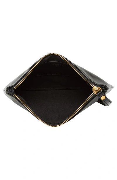 Shop Isabel Marant Mino Leather Pouch Clutch In Black/ Gold
