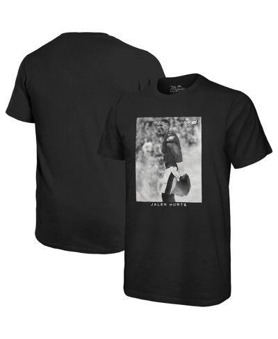 Shop Majestic Men's  Threads Jalen Hurts Black Philadelphia Eagles Oversized Player Image T-shirt