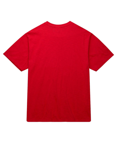 Mitchell & Ness Men's  Red Distressed Chicago Bulls Hardwood Classics Legendary Slub T-shirt In Red
