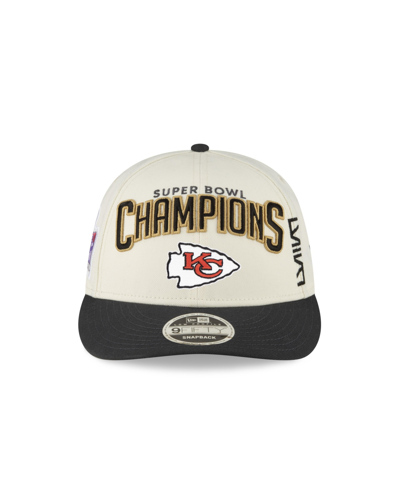 New Era Cream/black Kansas City Chiefs Super Bowl Lviii Champions Locker Room Low Profile 9fifty Ad In Cream