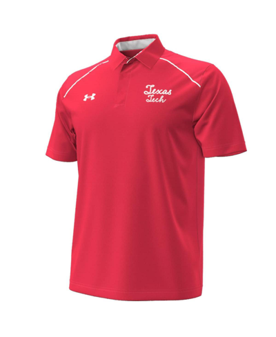 Shop Under Armour Men's  Red Texas Tech Red Raiders Throwback Cursive Polo Shirt