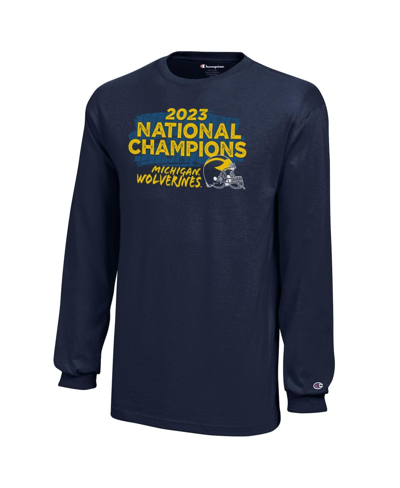 Shop Champion Youth  Navy Michigan Wolverines College Football Playoff 2023 National S Long Sleeve
