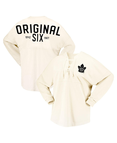 Fanatics Branded  Cream Toronto Maple Leafs Original Six Lace-up Spirit Jersey Long Sleeve T-shirt In Cream