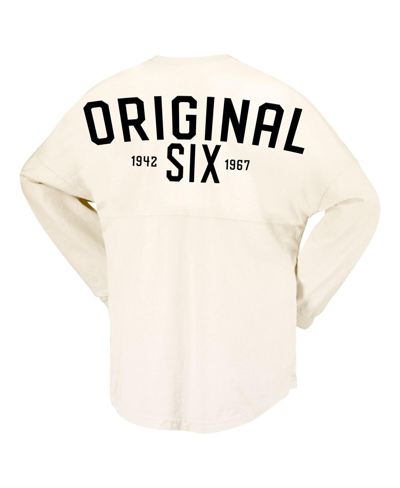 Fanatics Branded  Cream Toronto Maple Leafs Original Six Lace-up Spirit Jersey Long Sleeve T-shirt In Cream