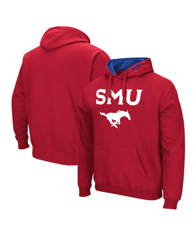Shop Colosseum Men's  Red Smu Mustangs Arch & Logo Pullover Hoodie